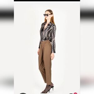 Secret Mission Athena Elegant Brown High-Waisted Brown Women's Pants Small
